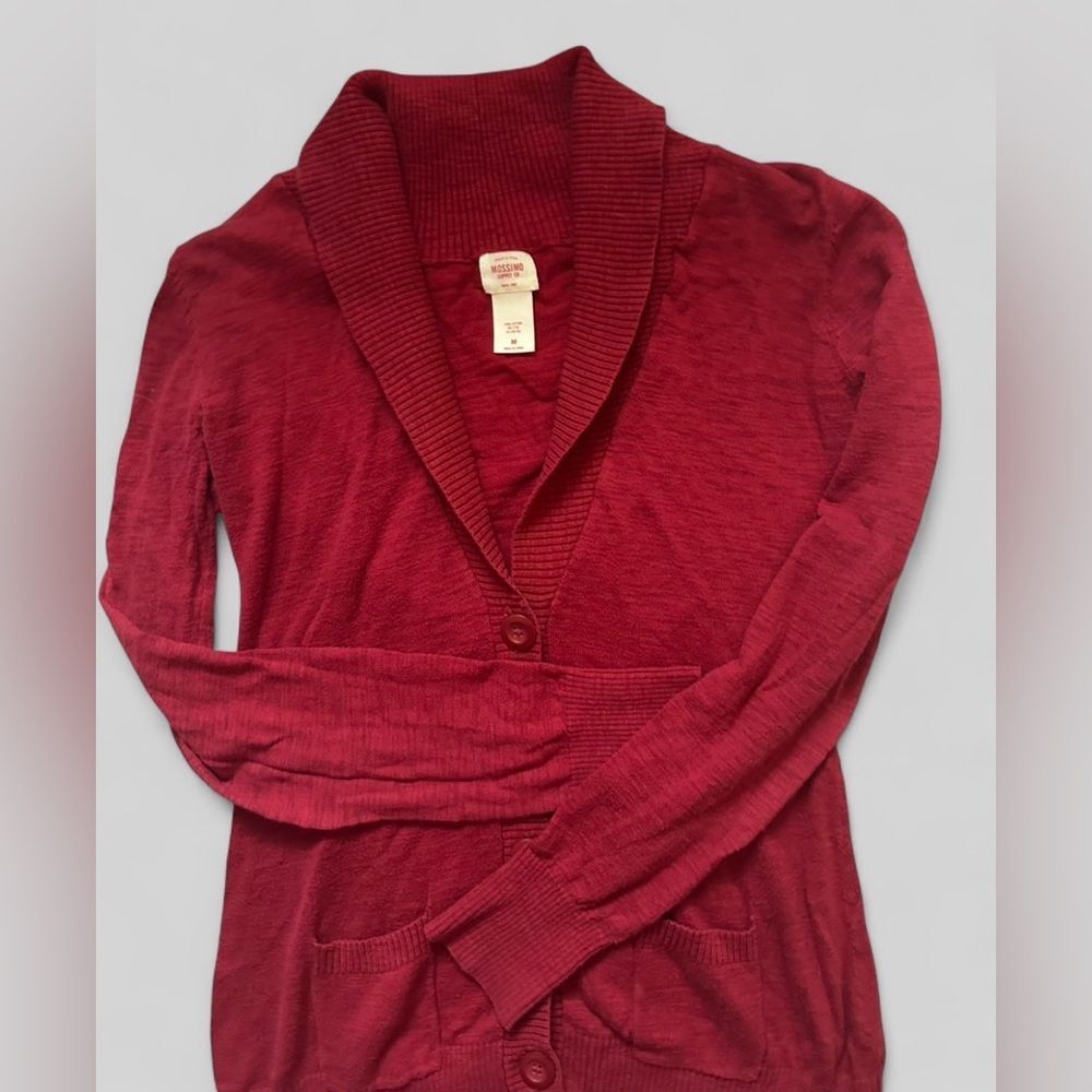 Mossimo Supply Co. Women's Deep Red Cardigan - Picture 2 of 7